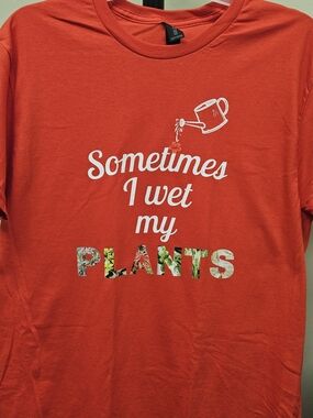 Red 'Sometimes I Wet My Plants' Graphic Tee
